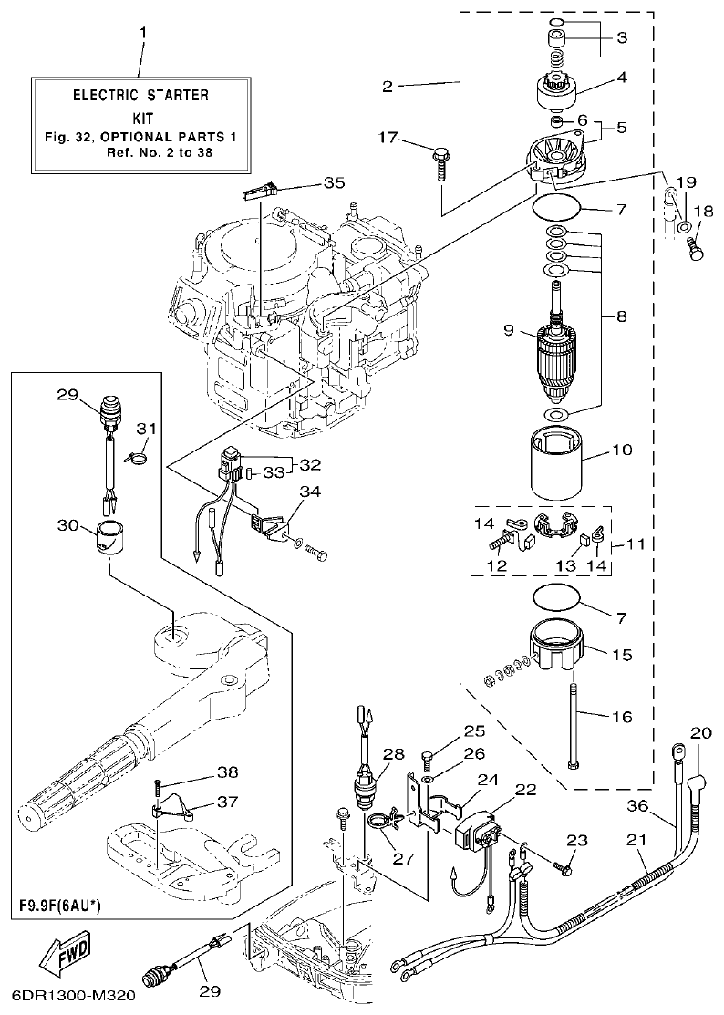 Yamaha 9JMH, 9JE OPTIONAL PARTS 1 parts diagram